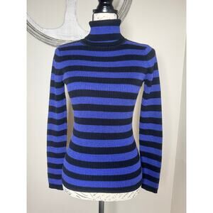 New York & Company Women’s turtleneck sweater White and Blue Size S